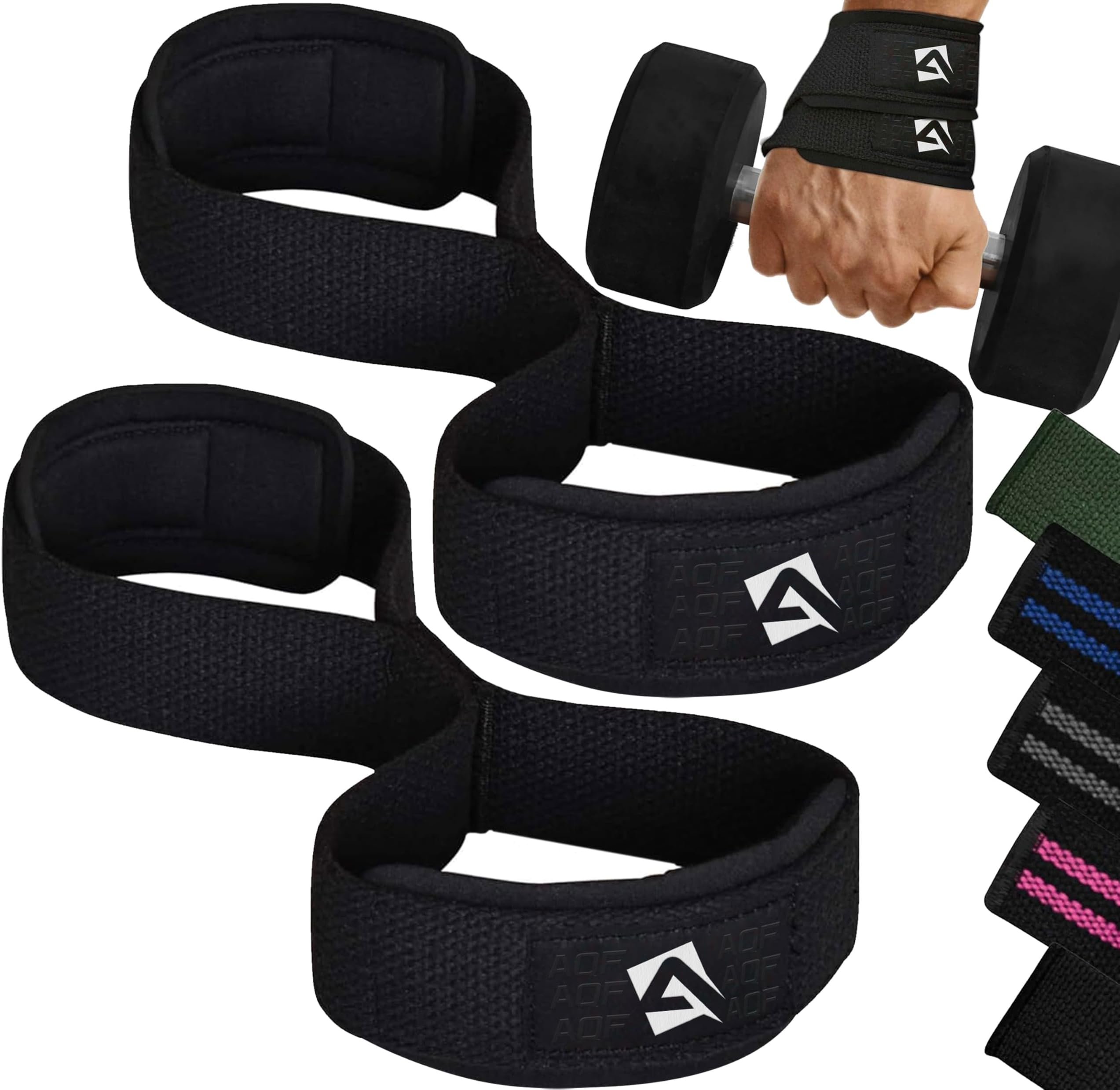 Weight Lifting Straps Figure 8 with Padded Cuff Wrist support Training Gym Straps Hand bar Grip Gloves Support Workout