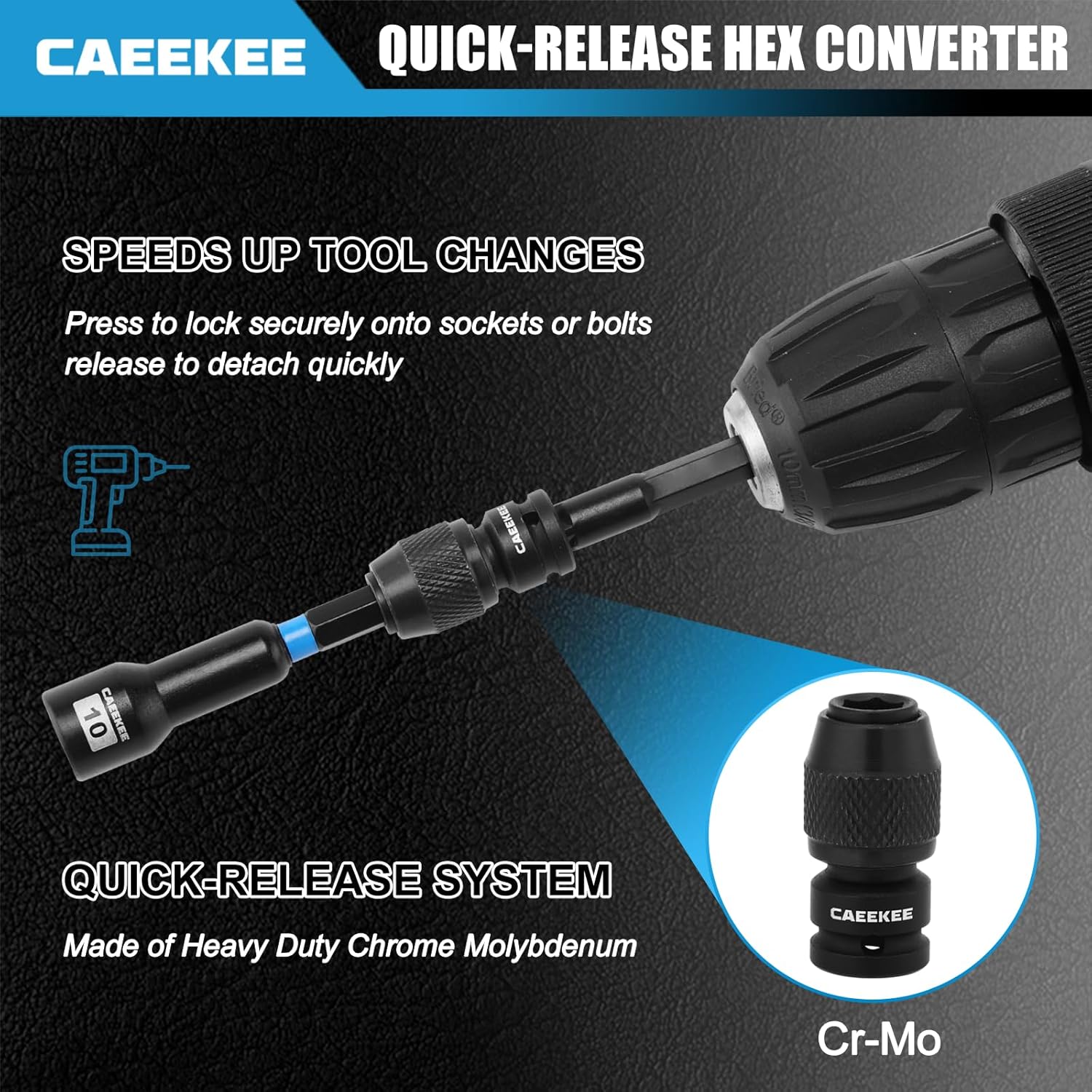 52PCS Socket Set & Magnetic Nut Driver Set, 1/4" Dr. Deep & Shallow Impact Sockets (4mm-15mm), 1/4" Hex Shank Nut Drivers (6mm-14mm), Quick-Release Hex Converter, Storage Case