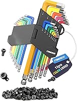 STONE REEF 13-Piece SAE Ball End Allen Wrench Set - Color Coded L-Shaped Hex Keys, Durable Alloy Steel for Bike, Furniture & DIY Repair