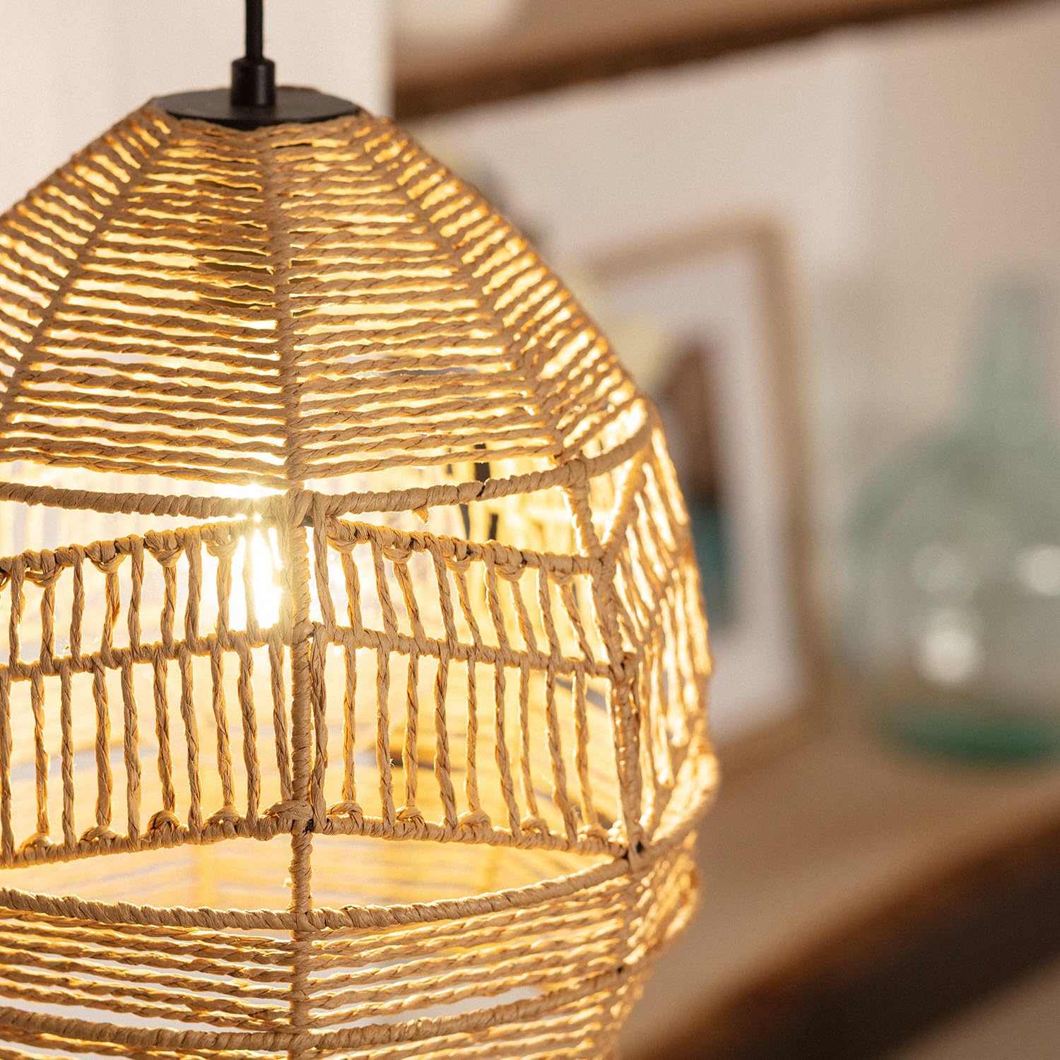 Ledkia Lampa Wisząca z Plecionego Papieru Beyawo Naturalna – Designerskie O