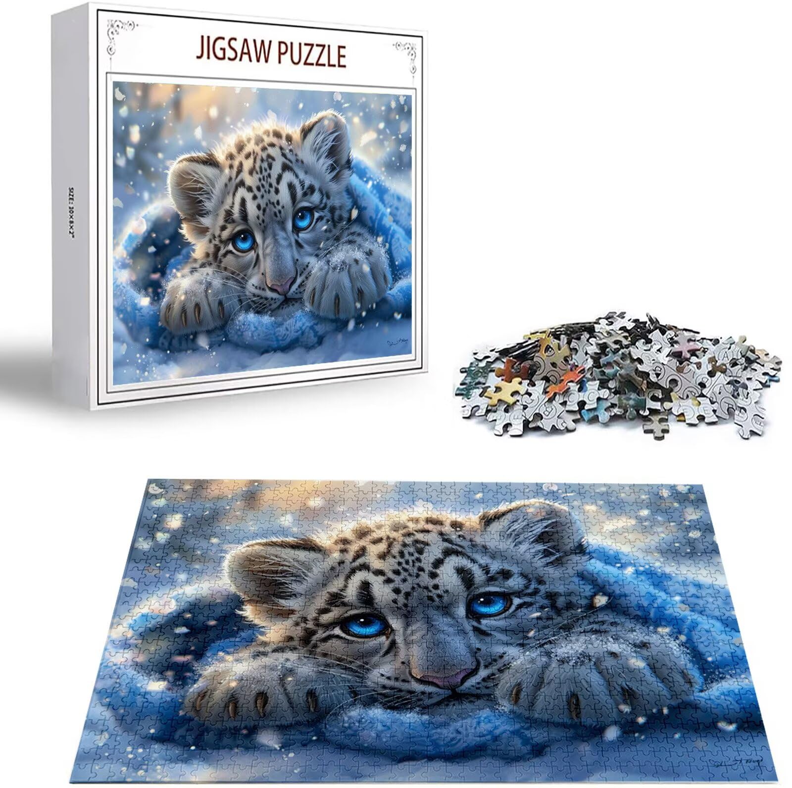 Puzzle 2000 Pezzi, 3 4 5 Anni Puzzle Leopardo 6 7 8 Anni Giochi Educativi Sostenibili Con Motivi Per Adulti Da Gioco in Legno Di Alta Qualità Jigsaw Animale per Gioco Familiare, Regalo Natale H-8735