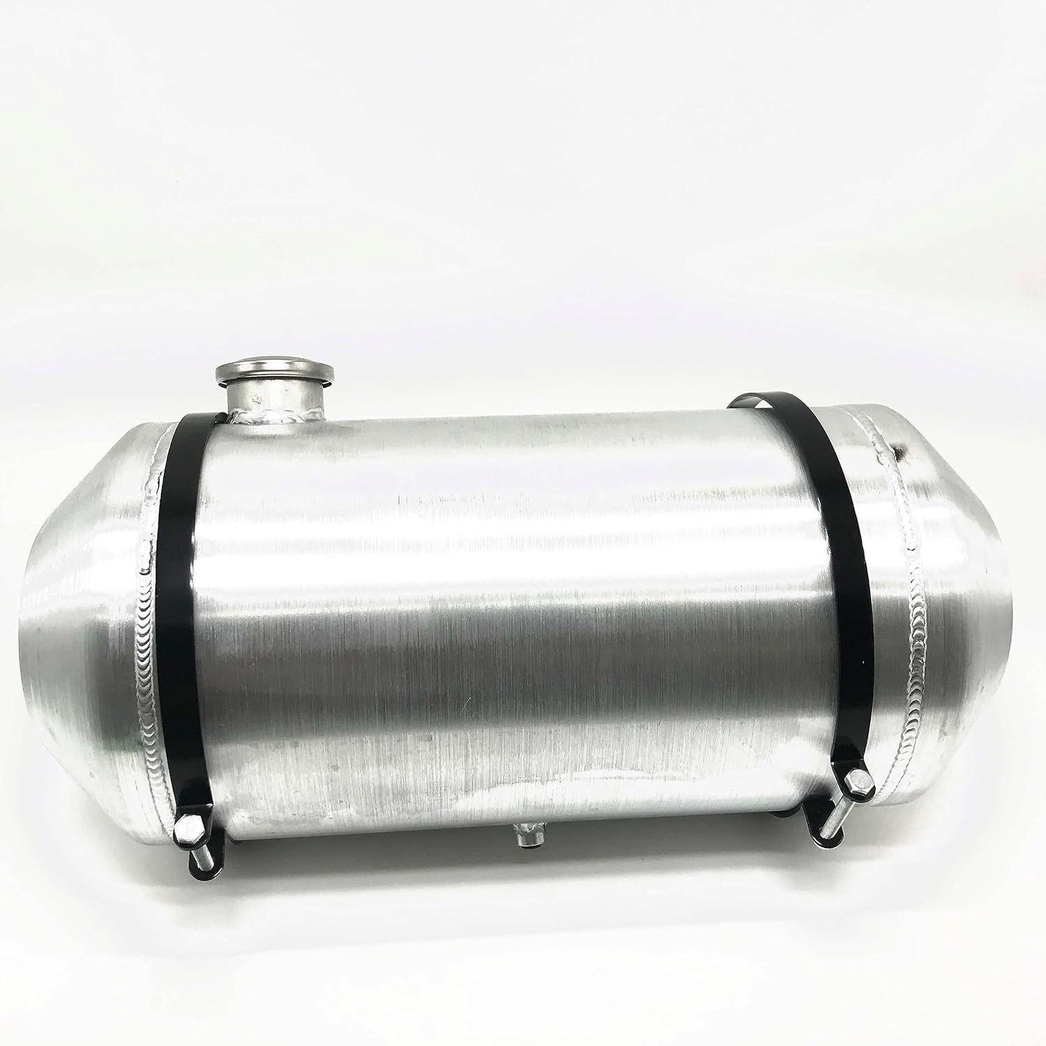 JSD 7 Gallons 10" x 22" Aluminum Spun Round Gas Tank Fuel Tank End Fill 1/4" NPT Outlet for Hotrod Ratrod
