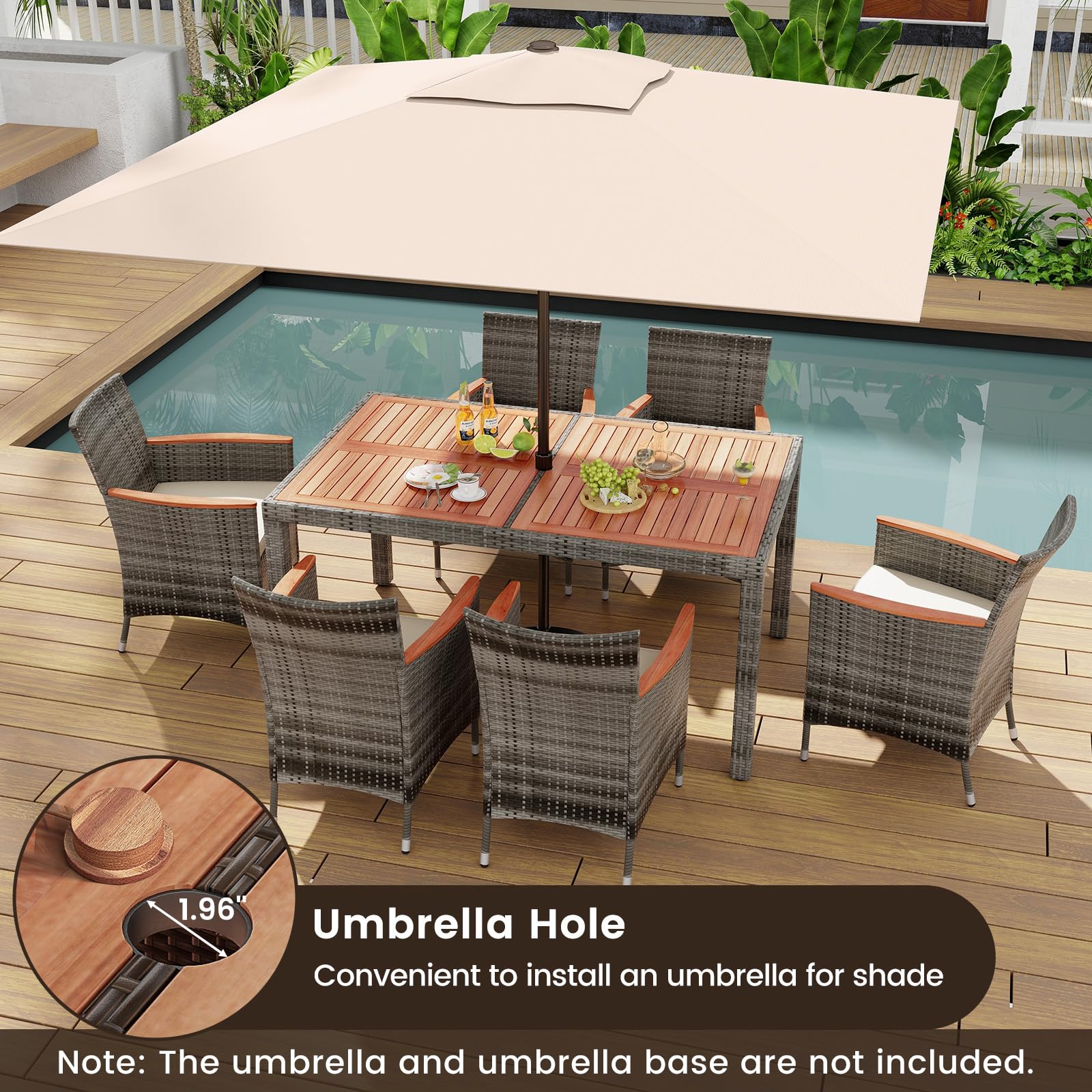 Outdoor Chairs Clihome PE Wicker Stackable In Brown With Sturdy