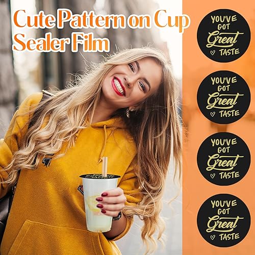 Miniatura 5 de 2 rollos de película selladora de tazas de plástico para tazas de té, 3.543-4.134 in, 6400 tazas de película selladora para vasos de papel de