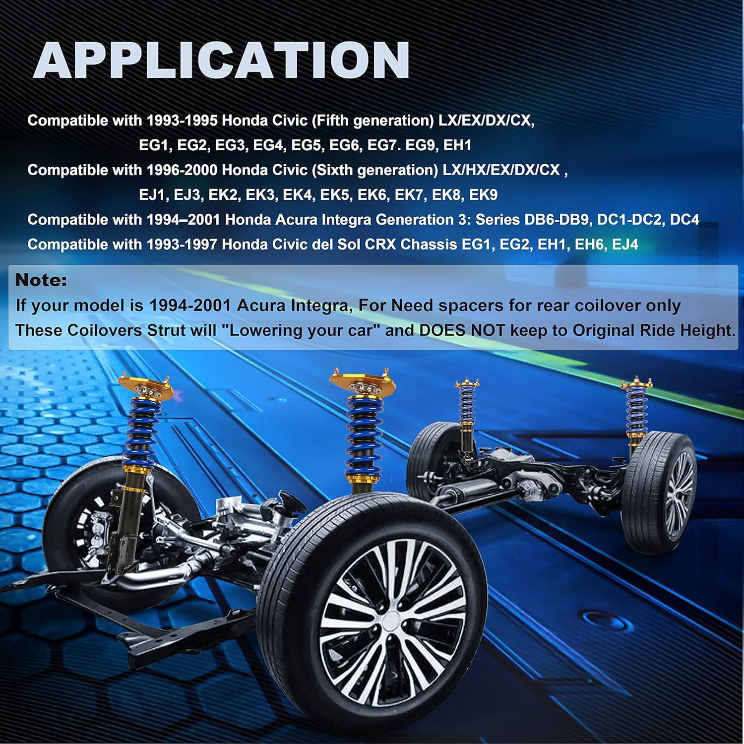 MOSTPLUS 4pcs Full Lowering Coilovers Struts Suspensions Shock Compatible with 1990-1997 1999-2005 Mazda Miata MX5 NA NB Struts Height Adjustable