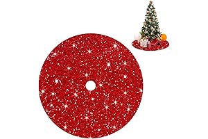FUHSY Red Tree Skirts Christmas Sequined Tree Decorations