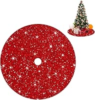 Vista 18 de FUHSY Falda Negra para Árbol de Navidad de 46 Pulgadas, Falda de Árbol de Terciopelo con Lentejuelas, Elegante Alfombrilla para Árbol con Negro