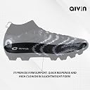 Aivin Pro Rattle Snake Football Stud, Lightweight Insole/Comfort and Grip Football Shoes for Men Black/White gallery image