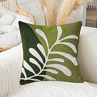 Vista 21 de Merrycolor Fundas de almohada bohemias de 20 x 20 pulgadas, copetudas, modernas de mediados de siglo, fundas de almohada abstractas de hojas Boho-a2