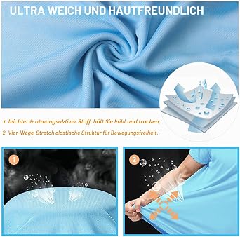 Rashguard Men's Short-Sleeved Shirt UV Shirt UPF 50+ Loose Stretch UV Protection Long Sleeve Swimming Shirt for Surfing Swimming Running