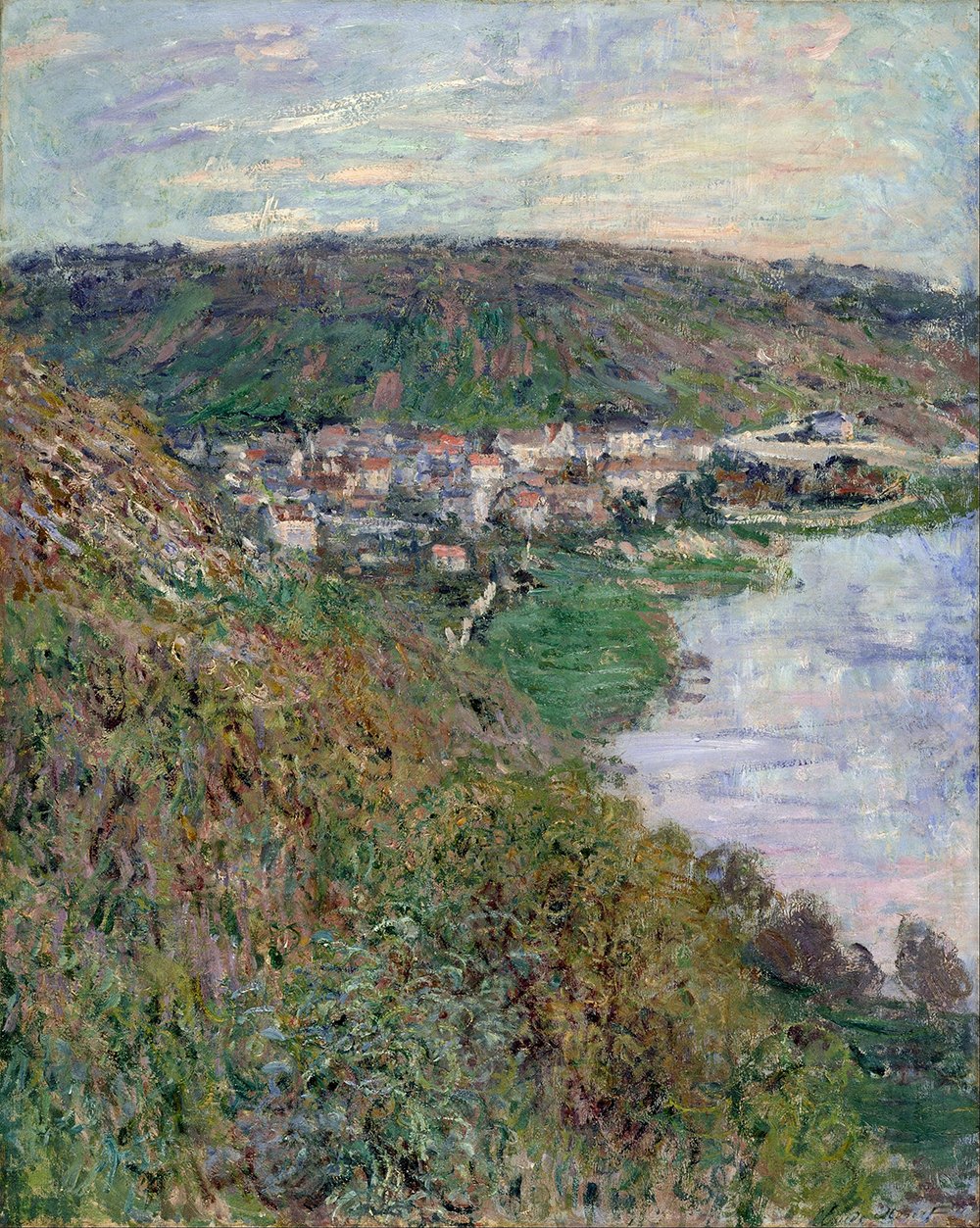Claude Monet View of Vetheuil impression de qualité musée format extra large