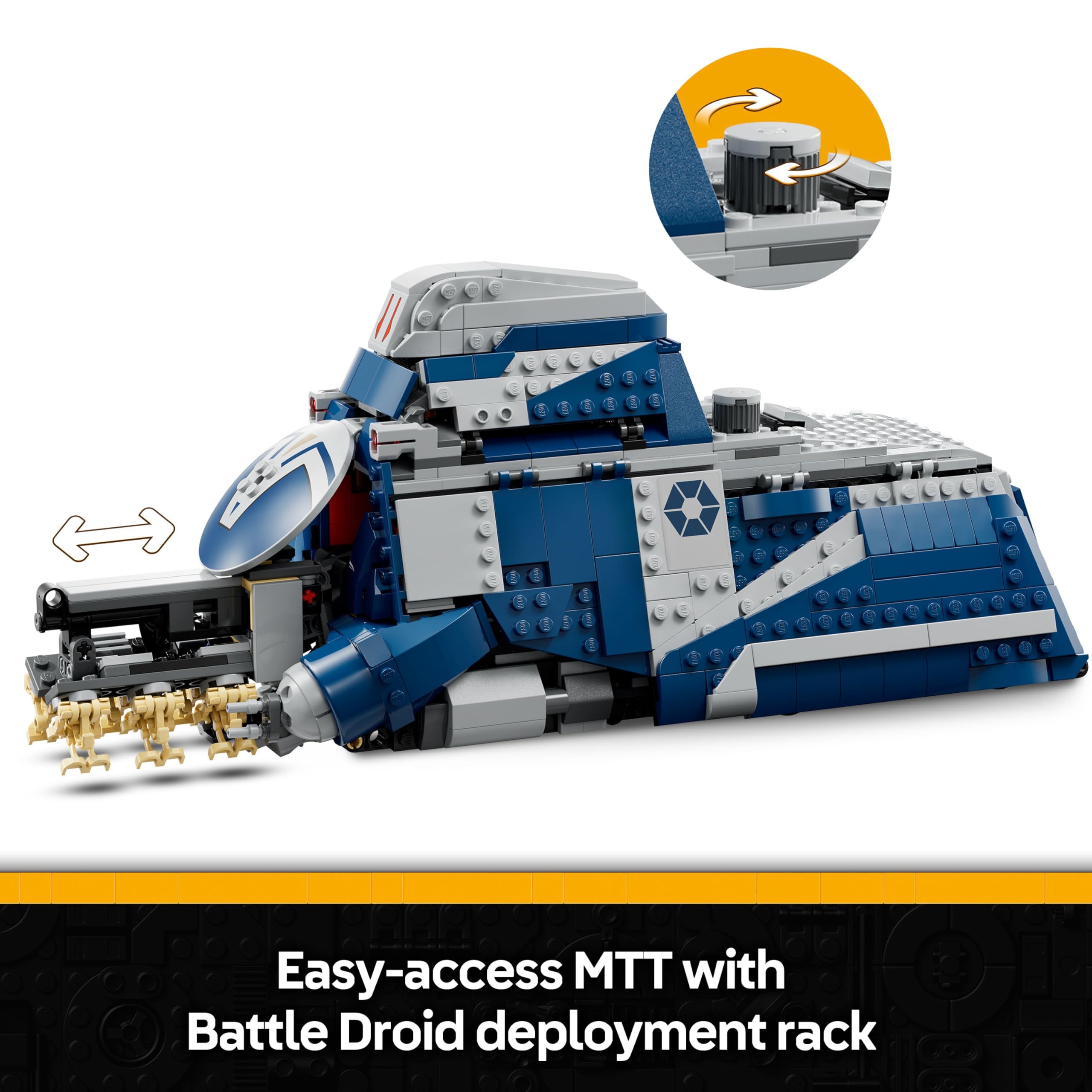 LEGO Star Wars 75435 Battle of Felucia Separatist MTT, Interactive Toy with a Speeder, 2 Minifigures & 10 Droid Figures - Image 3