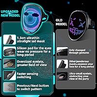 Vista 3 de Ompusos LED Mask with Gesture Sensing, Light-Up Transforming Face Cover for Halloween, Christmas, Cosplay & Birthday Parties