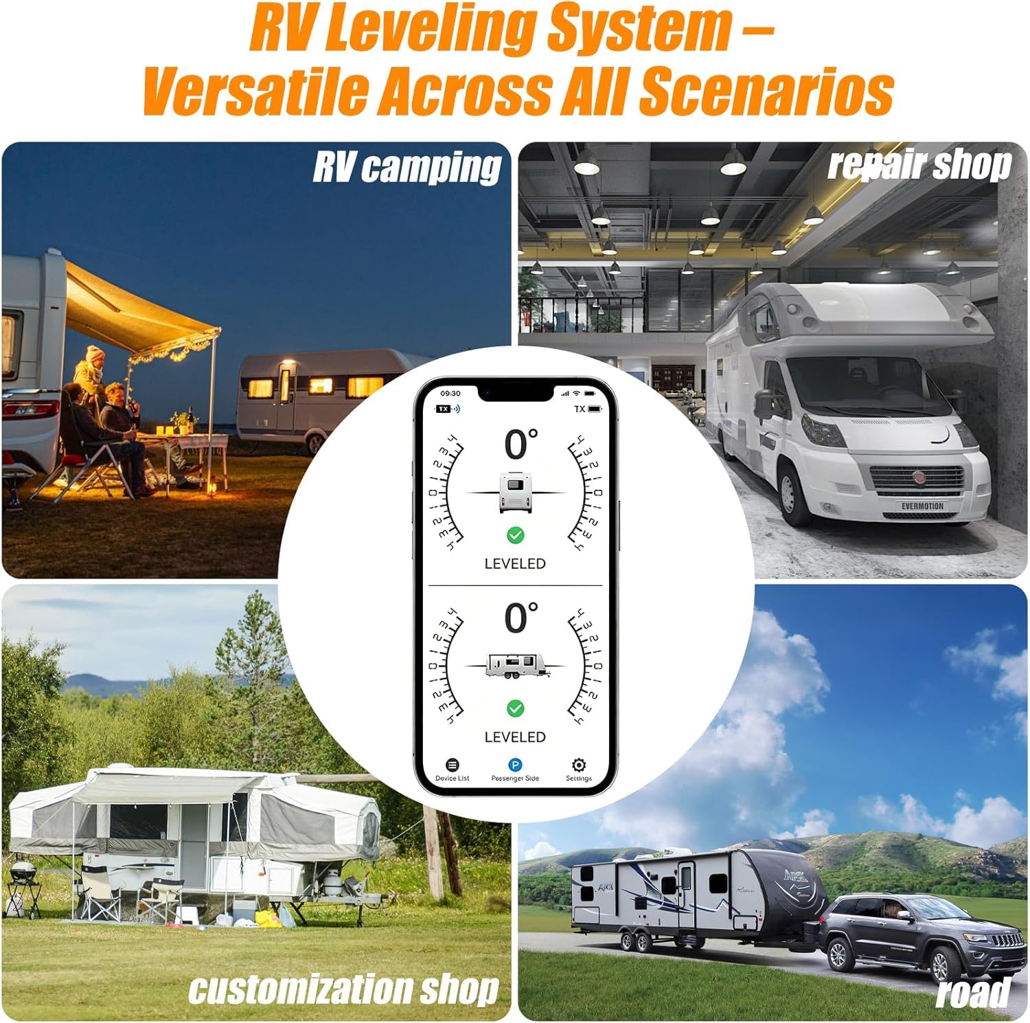 Livella Digitale Bluetooth per Camper e Roulotte, Indicatore di Livello Automatico Wireless con App Smartphone, Accessori Campeggio