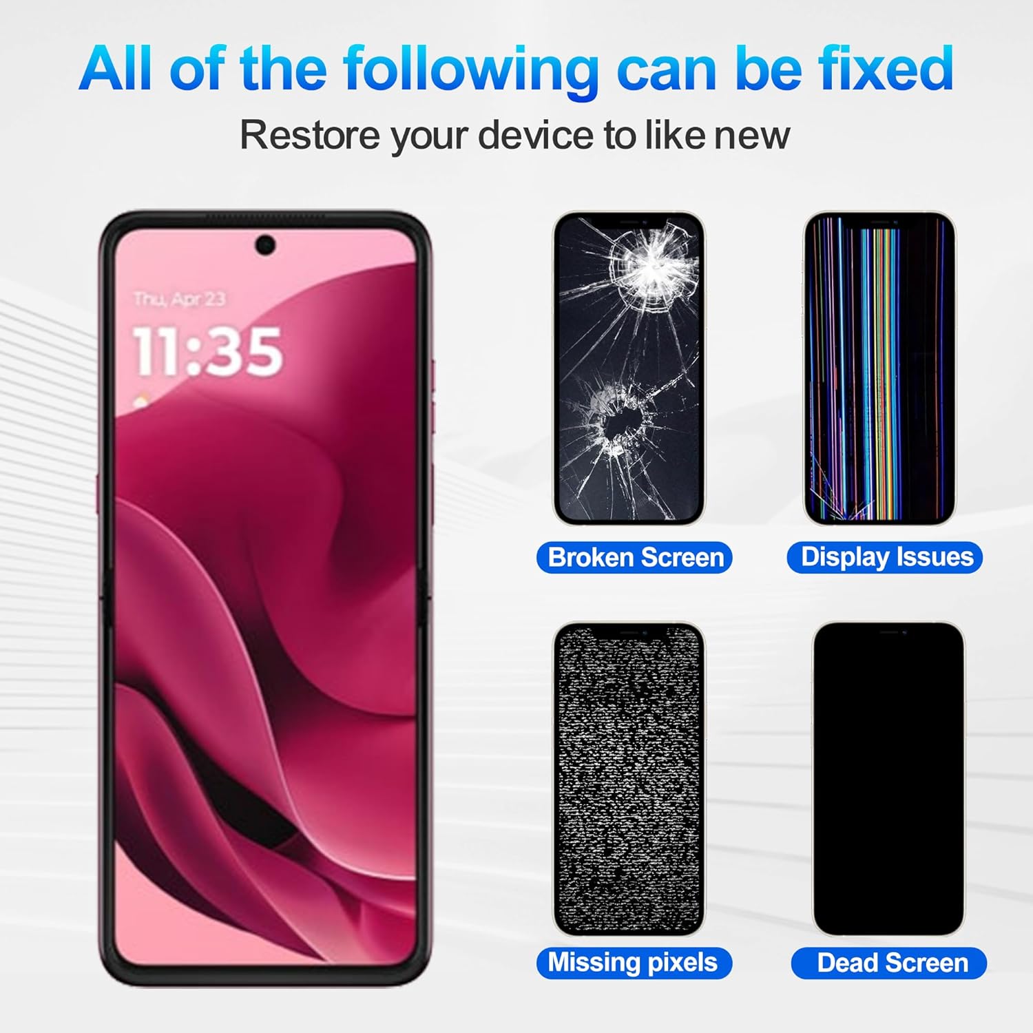 OLED Screen for Mo-to Edge 2023/Edge 2024 6.6" LCD Display Touchscreen Digitizer Assembly with Repair Tools Kit,Support Fingerprint