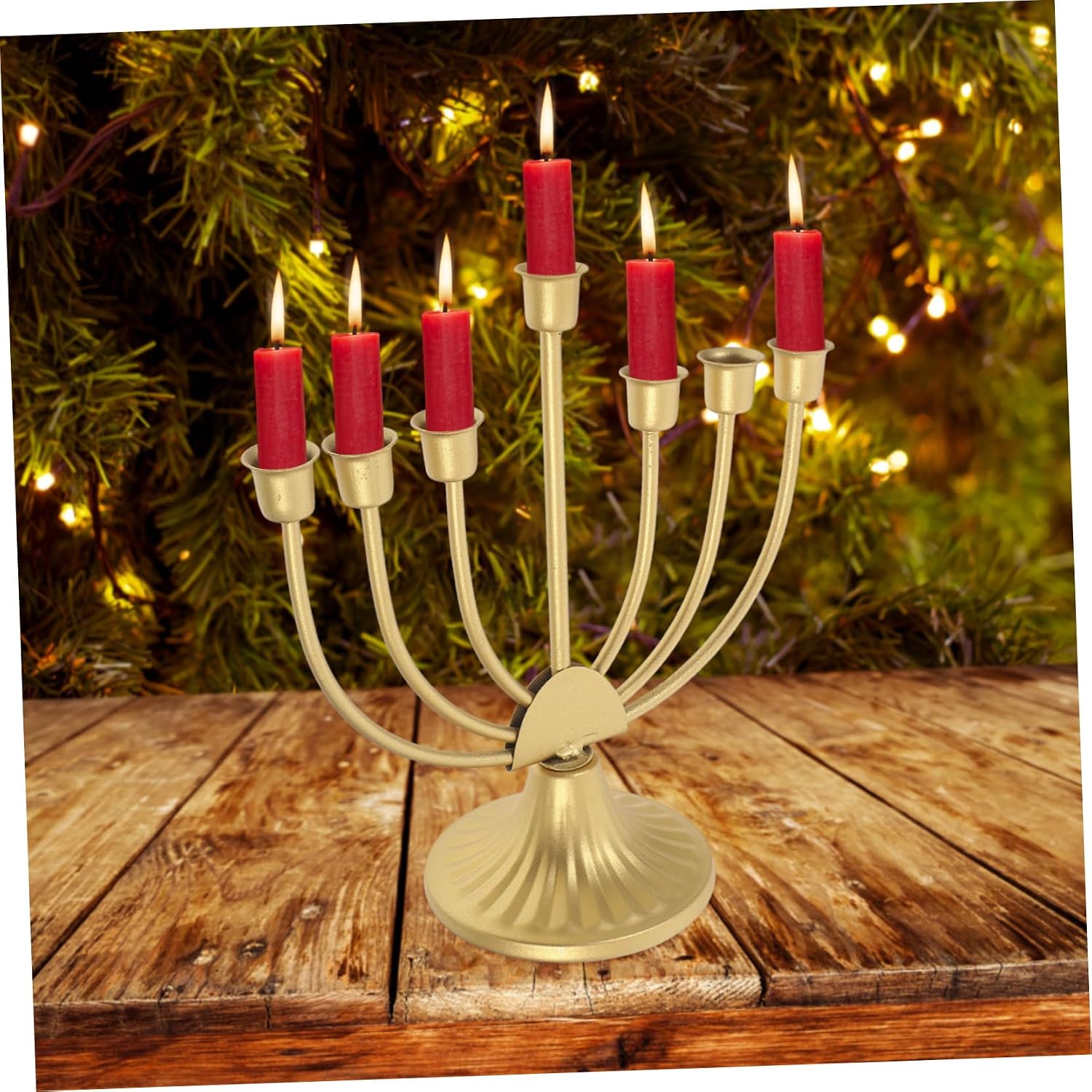 Vintage Candlestick Holders Metal Table Candle Stand Led Hanukkah Candle Holder for Room Decor