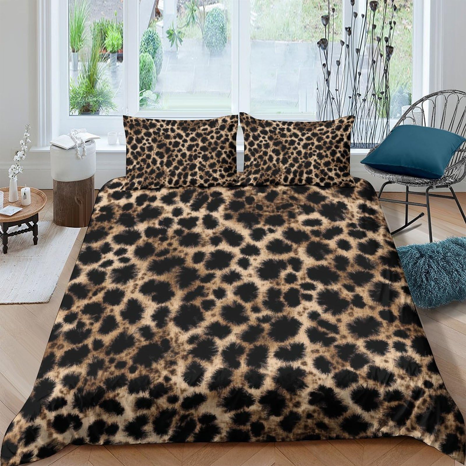 Ctjqhvkz Style-7 3D Printed Leopard Print Fitted Sheet Microfiber Soft Animal Skin Pattern Mattress Cover For Bedroom Decor Single（135X200cm）