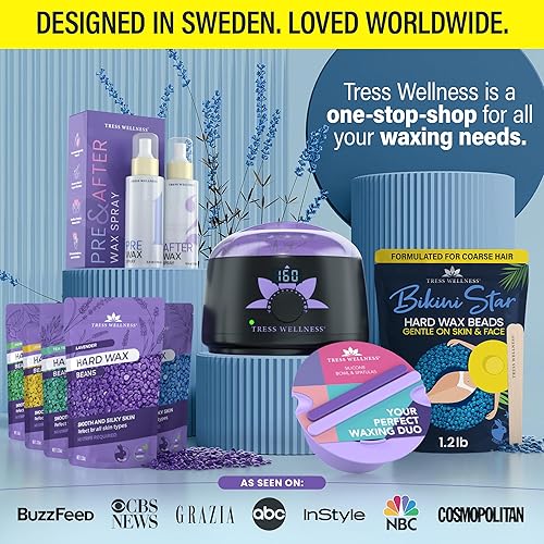 Miniatura 6 de Tress Wellness Perlas de cera - Seguras para la piel - Dermatológicamente probadas - Kit para uso en casa para bikini, brasileña y cuerpo completo