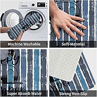 Vista 4 de Tapetes de baño, absorbente y antideslizante, tapete de baño suave, divertido para decoración del hogar, 16 x 24 pulgadas (Happy Camper)
