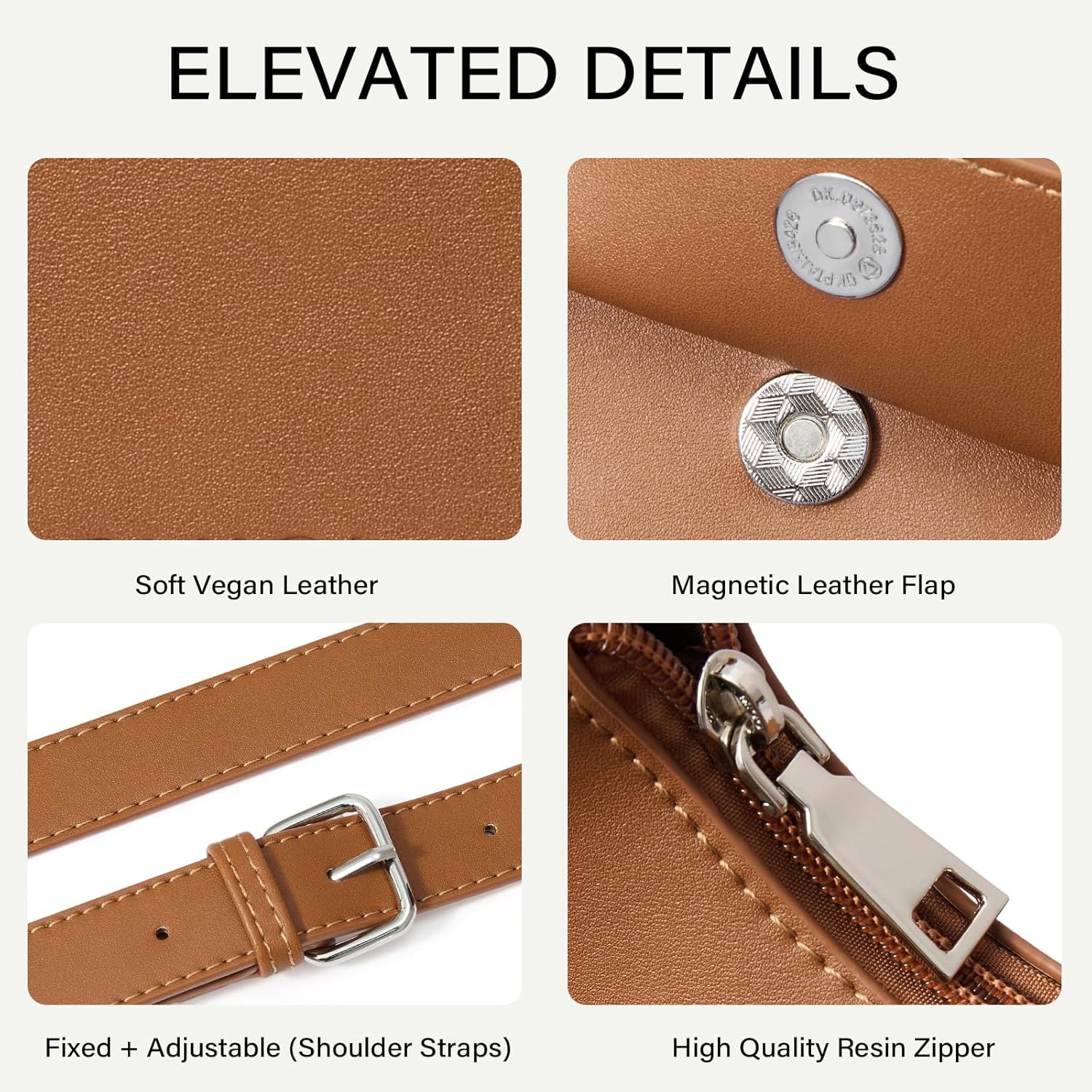 CLUCI Shoulder Bag for Women, RFID Blocking Purse Vegan Leather Hobo Handbags with Adjustable Strap Anti Theft Crossbody Bag - Image 5