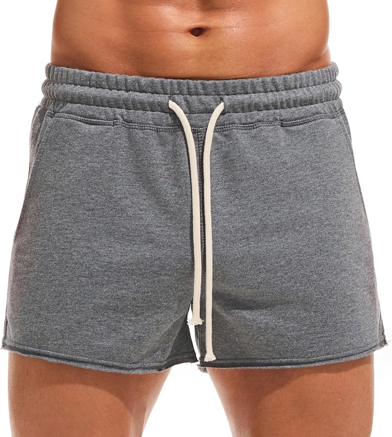 AMY COULEE Mens Workout Shorts 3 inch Cotton Gym Shorts Casual Lounge Short Pants with Pockets