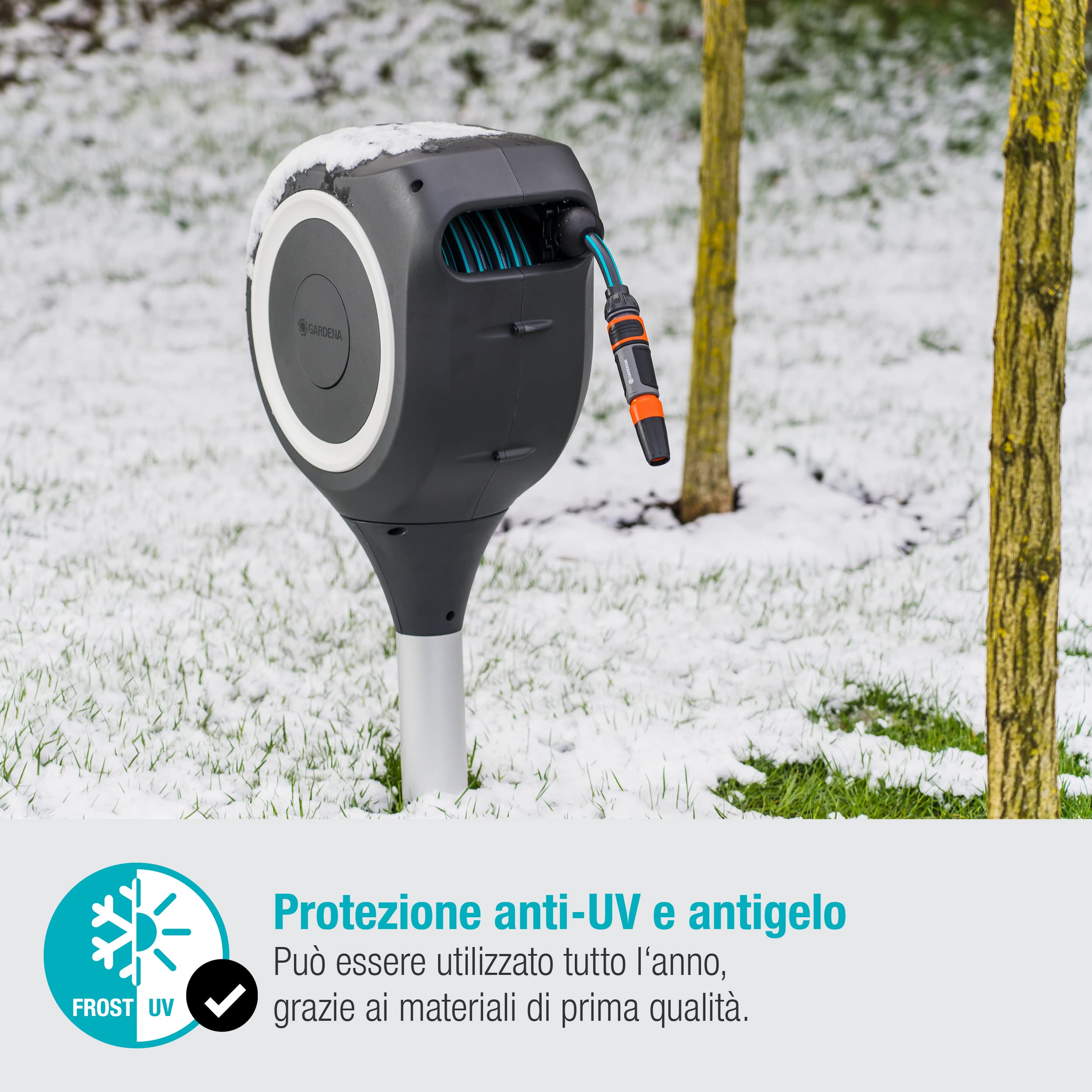 Gardena 18616-20 Avvolgitubo da Giardino, Bianco, 20 m
