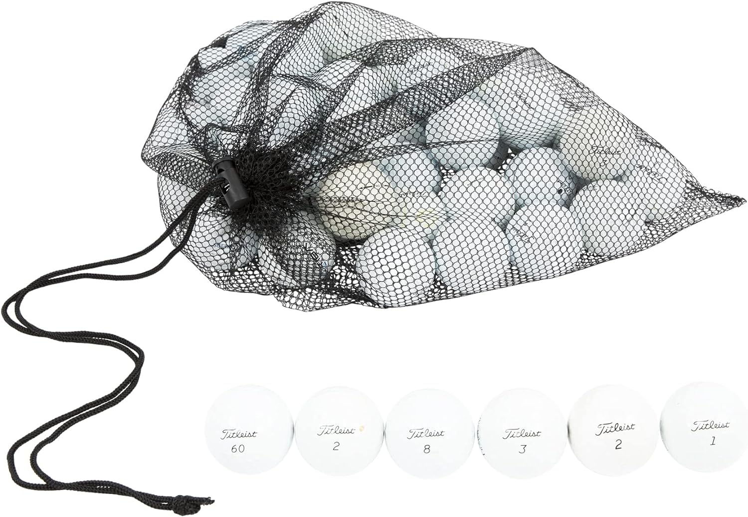 Clean Green Golf Ball Mix - 50 Titleist Pro V1 and V1x Recycled and Used Balls - Includes Mesh Carrying Bag - Good Condition
