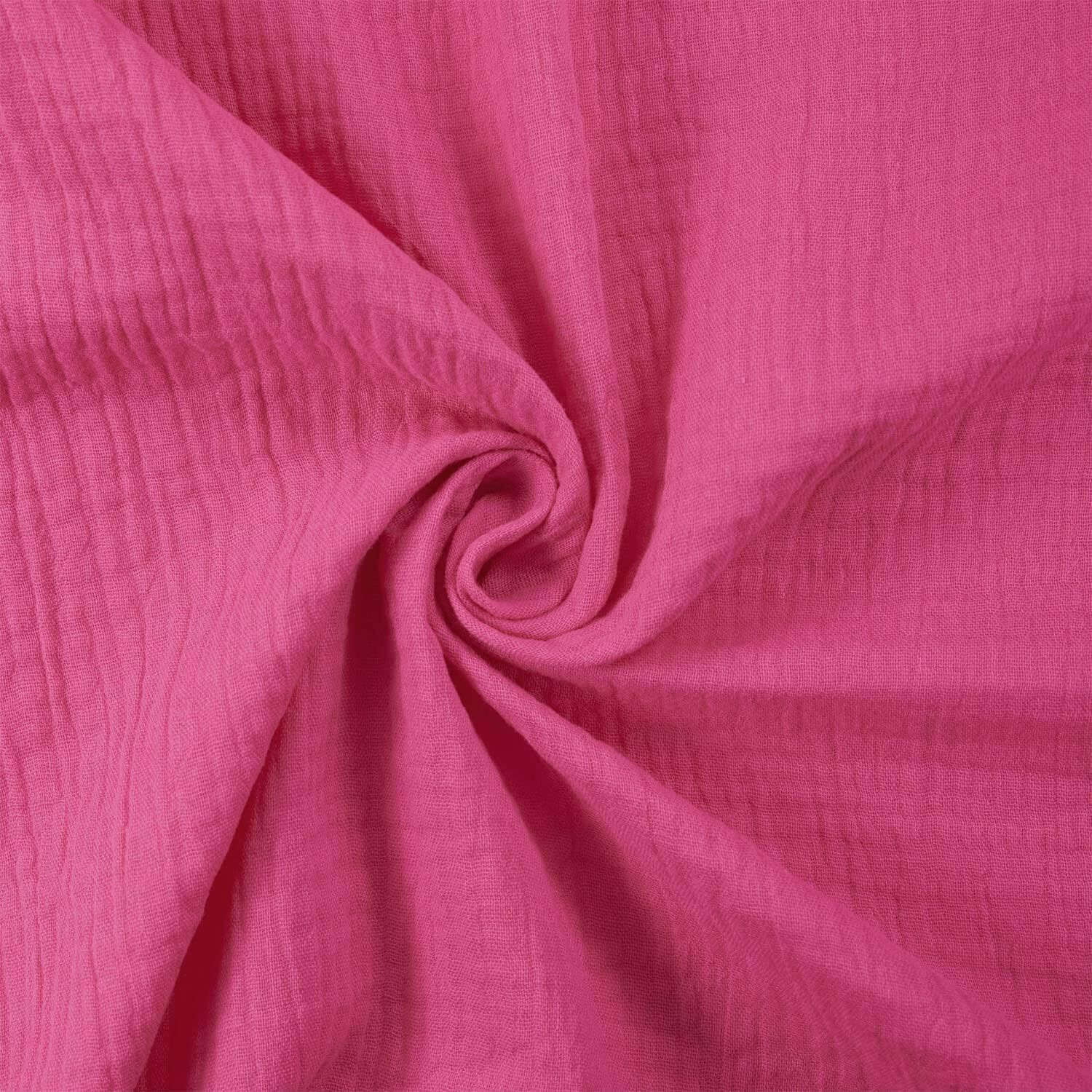 Musselin Stoff Sunny, Double Gauze, uni pink (Länge am Stück: ab 50cm / Breite: 130cm)