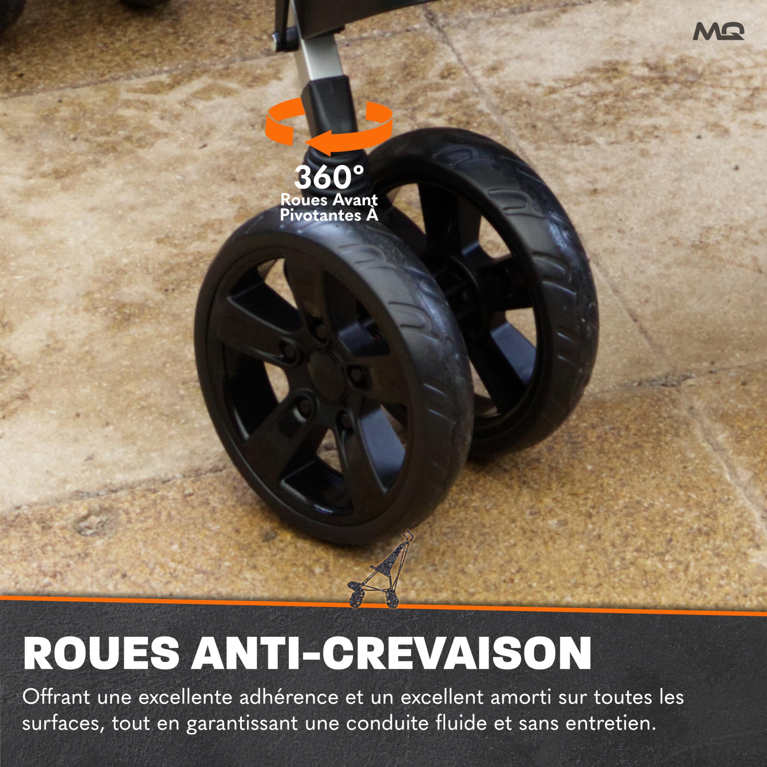 Poussette pour personnes à mobilité réduite MobiQuip XL, Sable - Poussette adaptée aux enfants pesant jusqu'à 50 kg - Châssis pliable en aluminium léger et harnais à 5 points