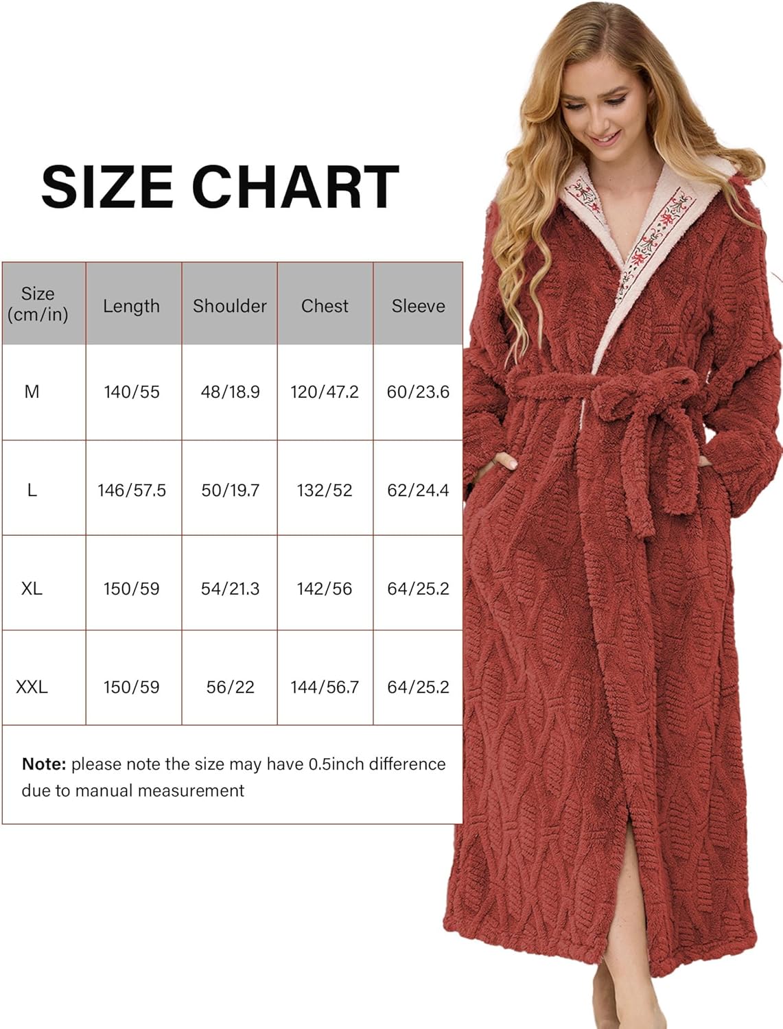 Artfasion Robes for Women with Hood Long Soft Warm Full Length Bathrobes Luxurious Plush Fleece Winter Gifts - Image 6