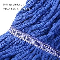 Vista 5 de Cabezal de trapeador de cuerda comercial con extremo de bucle, cabezales de trapeador de algodón, diadema de 6 pulgadas, repuesto de cabezal