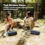 DOSS Boom extrême Pro D100 Haut-parleur Bluetooth avec 140W Le pic, 70W Bold Sound, Extra Bass, 24H Temps de jeu, lumières Beat-Sync, IPX6 Imperméable, Bracelet portable pour l'extérieur, Camping-Noir
