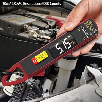 BSIDE Low Current Clamp Meter, DC/AC Amp with Smart Mode, True RMS 6000 Counts Rechargeable Auto-Ranging Multimeter Tester, Measures Temperature Capacitance Diode Duty Cycle Hz Ohm Live Check Voltage