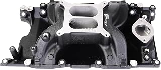 DM-3812 55026 7576 Intake Manifold Aluminum Dual Plane Compatible with Chrysler Mopar air gap Small Block LA Magnum Dodge Jeep 1967-2003 318 340 360 1,500-6,500 RPM Black