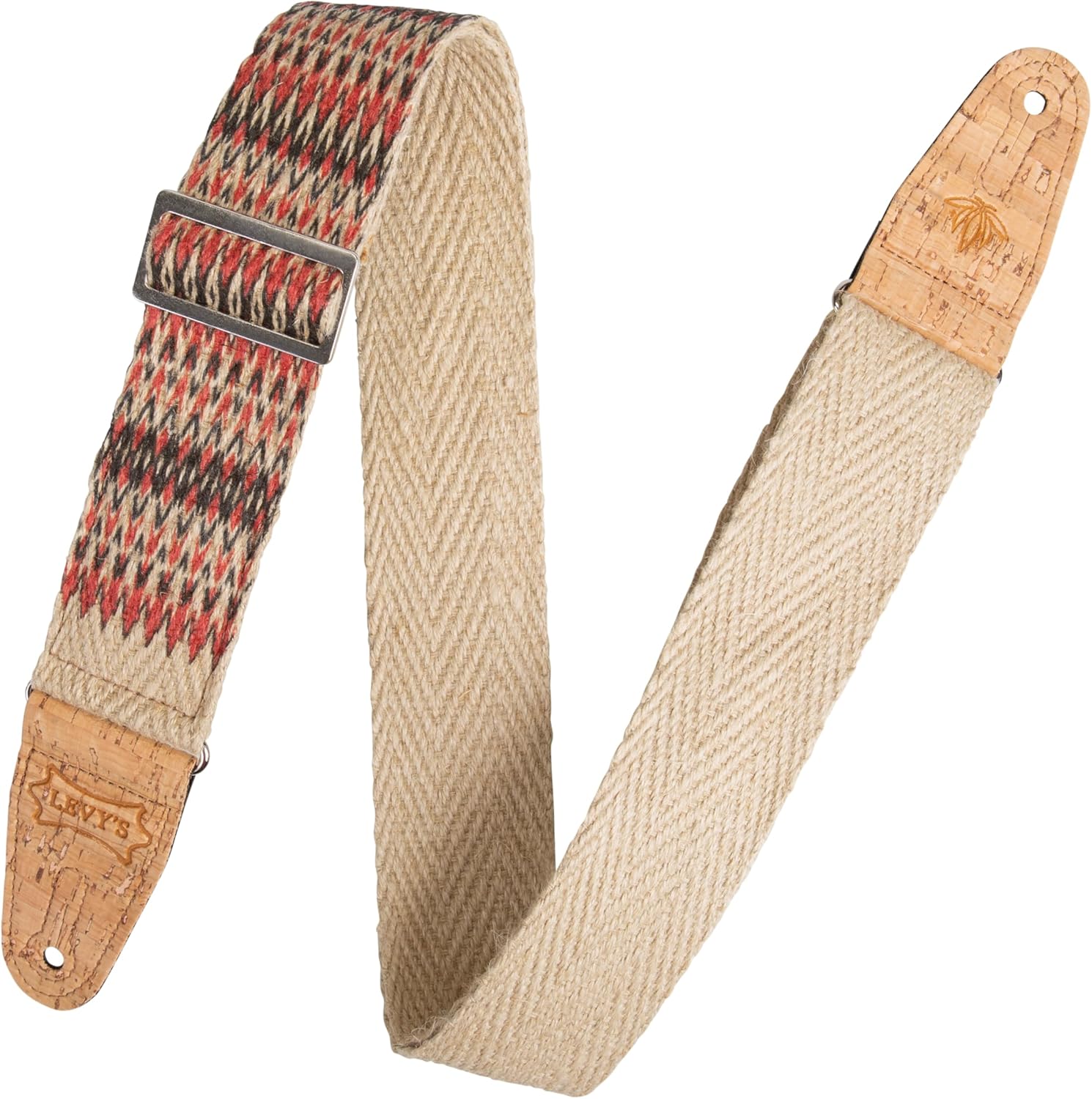 Levy's Leathers 2" Wide Vegan Friendly Hemp Webbing Guitar Strap; Sunset Pattern (MH8P-003)
