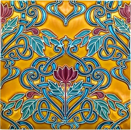 Salvamanteles cuadrados grandes pintados a mano del azulejo de cerámica portugués hecho en Portugal (TG10)