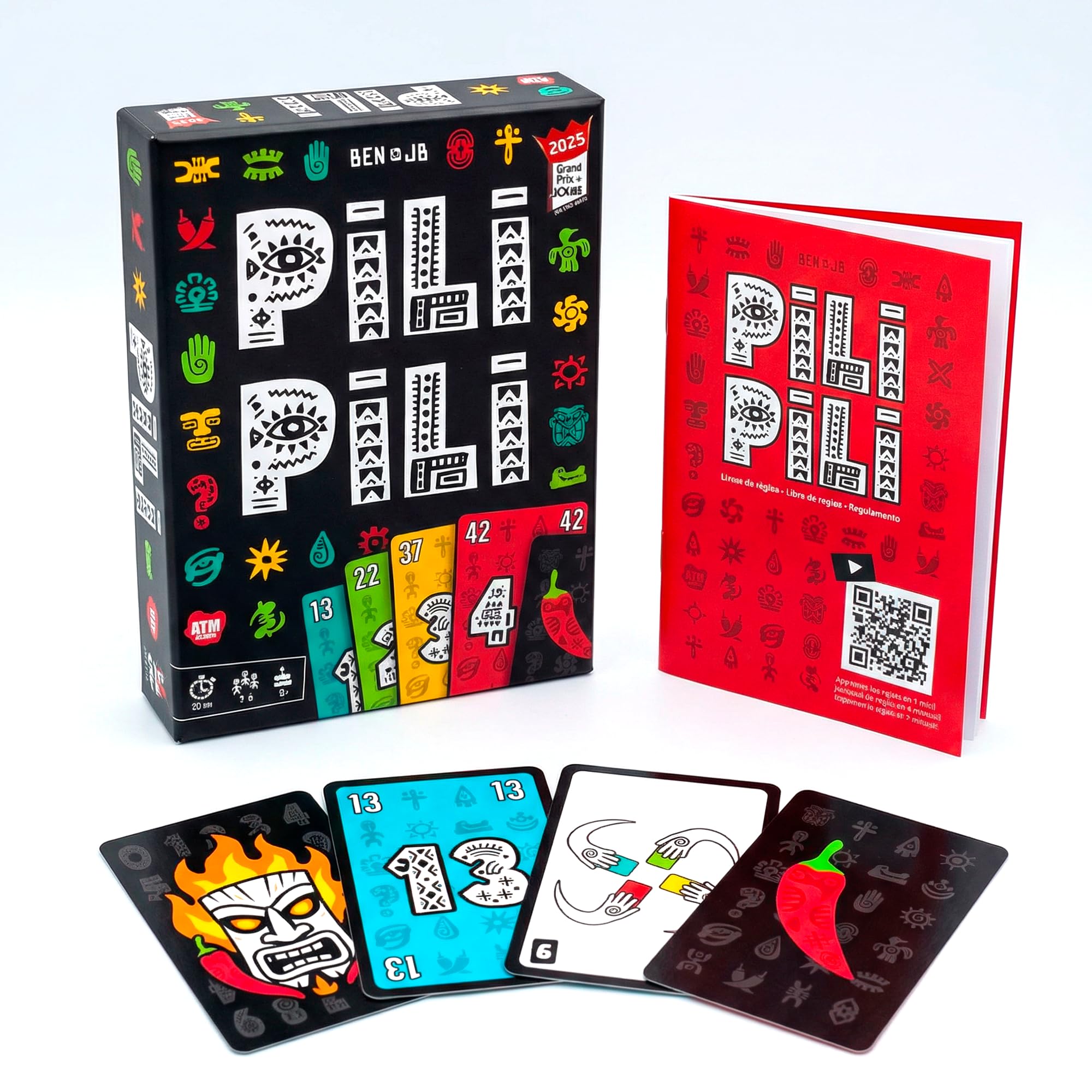 ATM Gaming PILI PILI - Jeu de société - Vainqueur Grand Prix du Jouet 2025 - Jeu de Cartes Tactique et d’Ambiance - 2 à 8 Joueurs - 20 Min - Idée Cadeau Original - Format Voyage