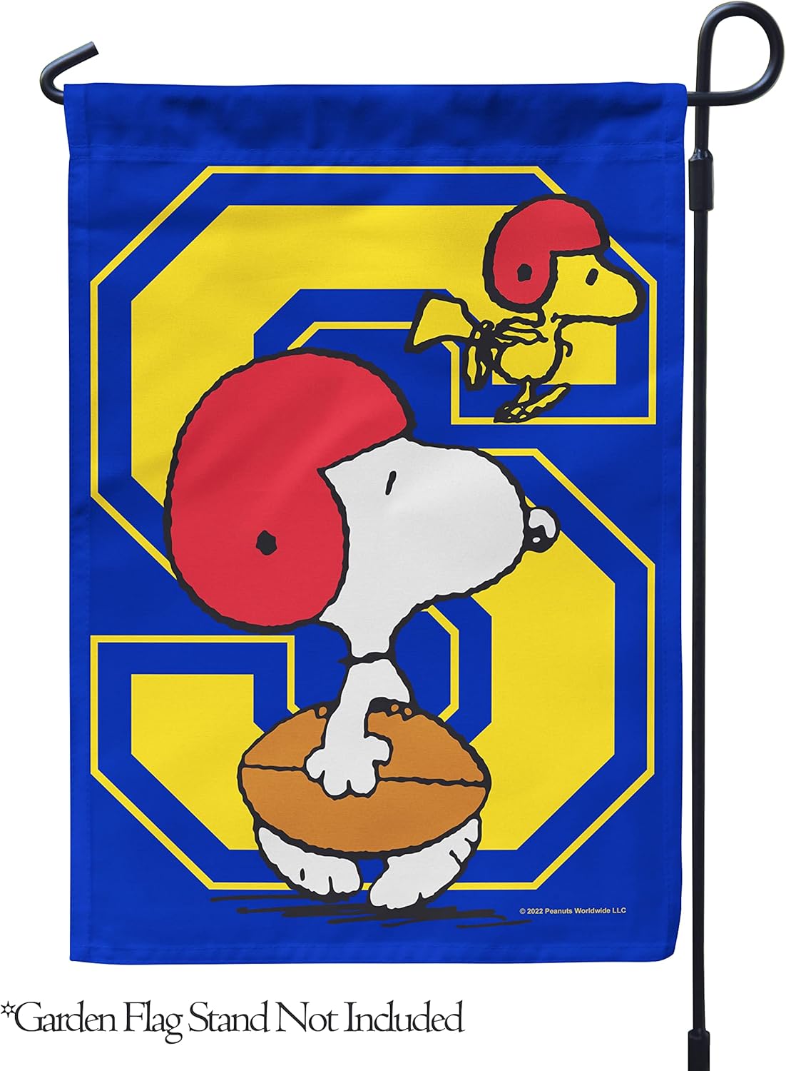 Flagology, PEANUTS Football Snoopy – Garden Flag 12" x 18", Outdoor Flag, Exclusive Premium Fabric, Officially Licensed PEANUTS®, Football