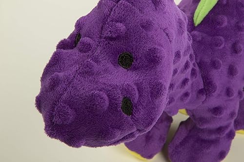Vista 39 de goDog Dinos Spike Squeaky - Juguete de peluche para perro, tecnología Chew Guard, verde, pequeño Dinos Bruto (Púrpura)
