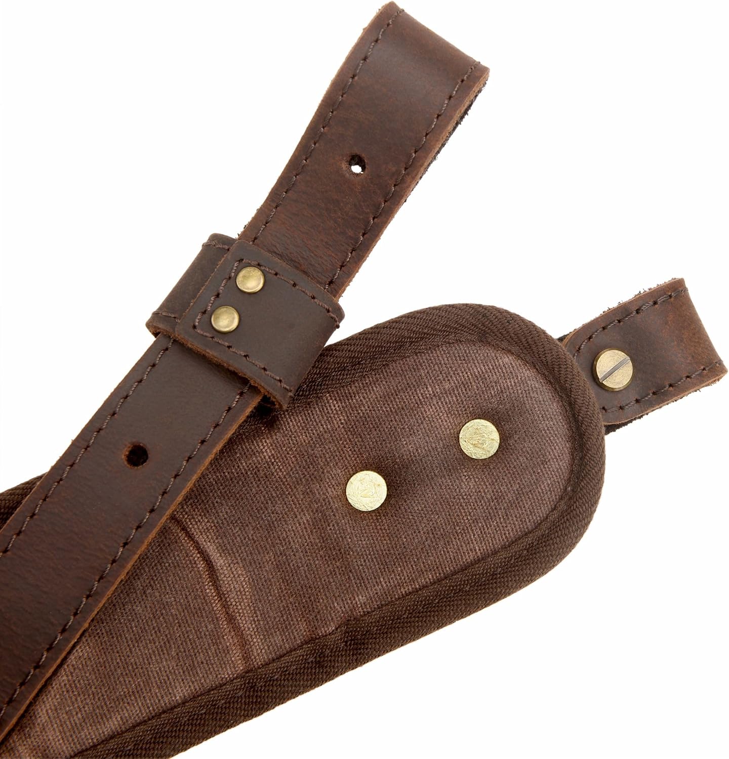 WAYNE'S DOG Canvas Leather Rifle Sling with Swivels, Coffee & Black Hunting Shooting Gun Strap