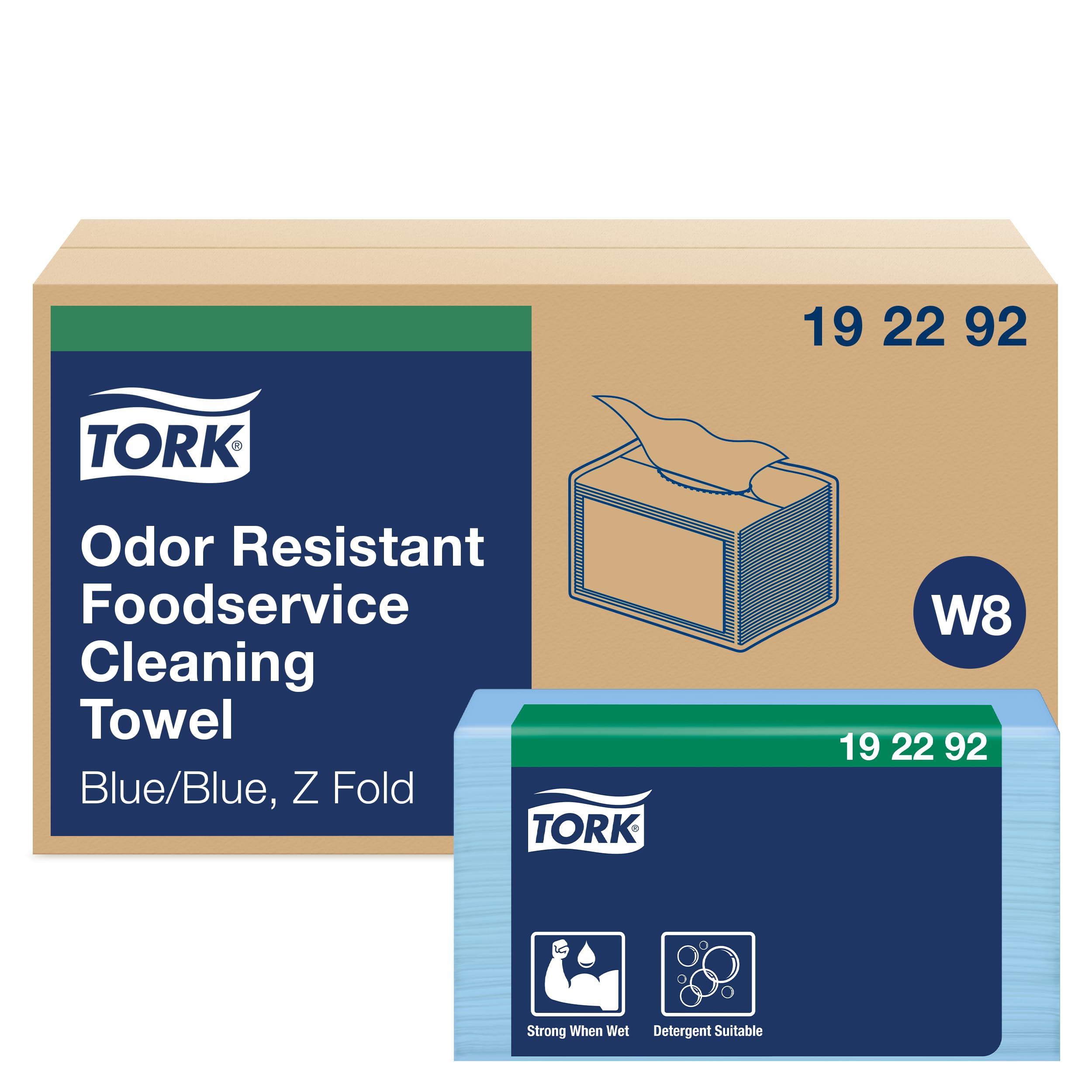 Tork 192292 Odor Resistant Foodservice Cleaning Towel, Z-Fold, 1-Ply, 11.75