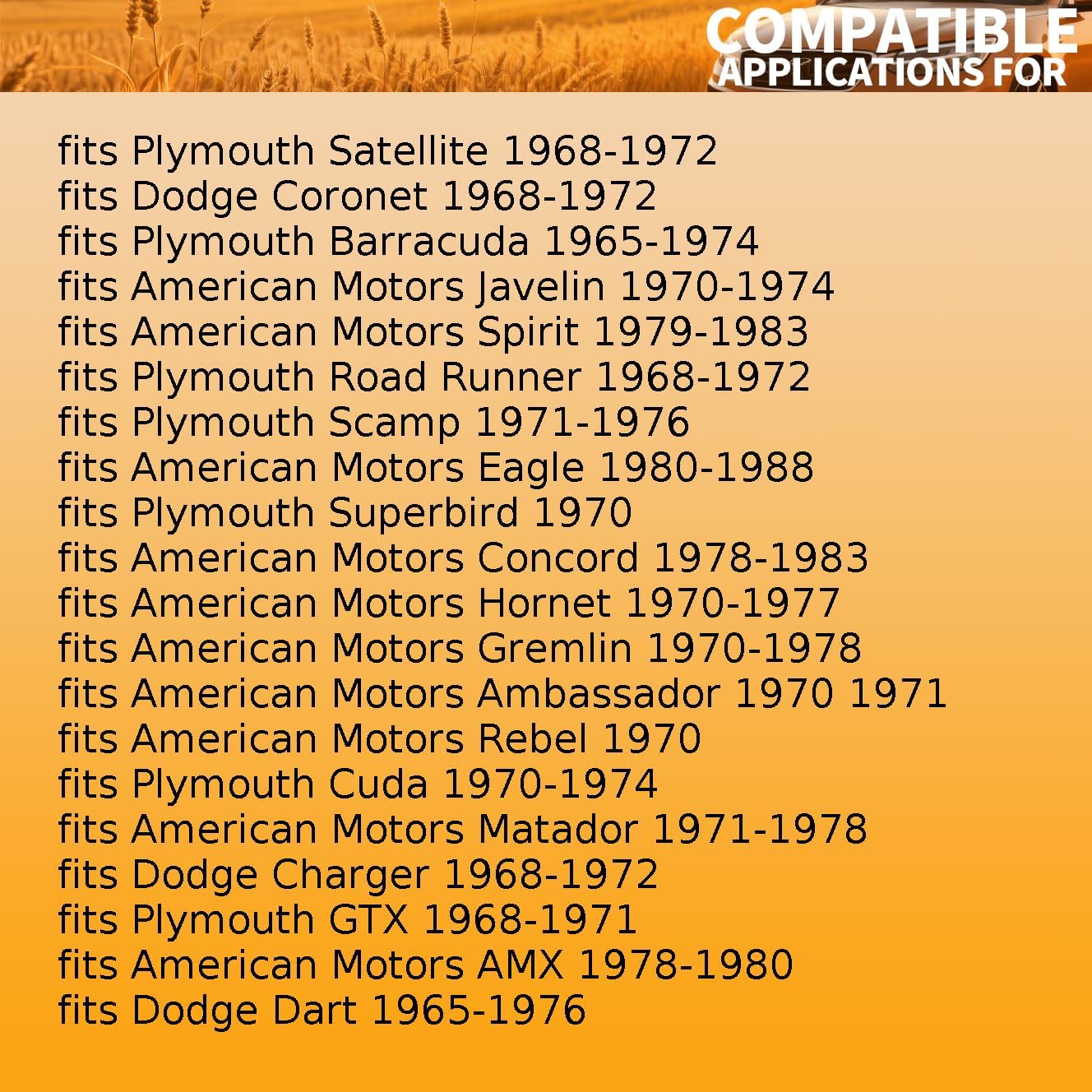 1X Front Lower Suspension Control Arm Bumper Replacement J3196498, 2535027, 3196498 fits American Motors Eagle 1980-1988 fits Ambassador 1970-1971 fits American Motors Hornet 1970-1977