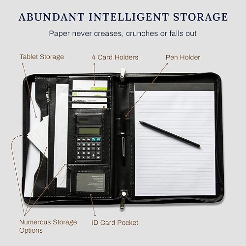 Vista 2 de cossini Premium con Business portafolios/portadocumentos de piel sintética cierre con cierre y el Interior 10.1 inch Tablet Sleeve