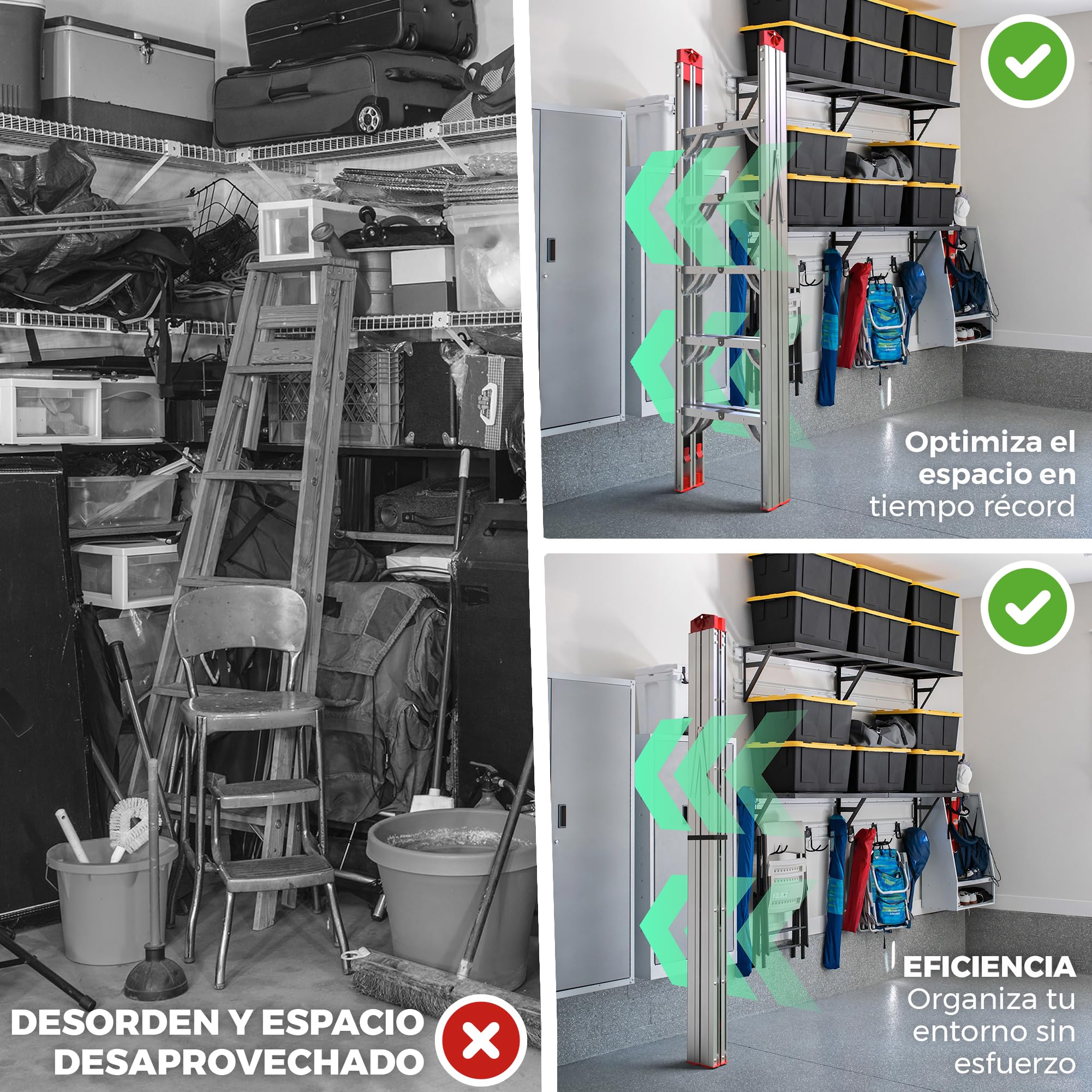 Escalera Plegable de Aluminio 5 Peldaños - Escaleras Plegables Aluminio 180 cm - Segura y Antideslizante para Hogar, Taller y Construcción - Plegado Compacto y Rápido para Espacios Reducidos