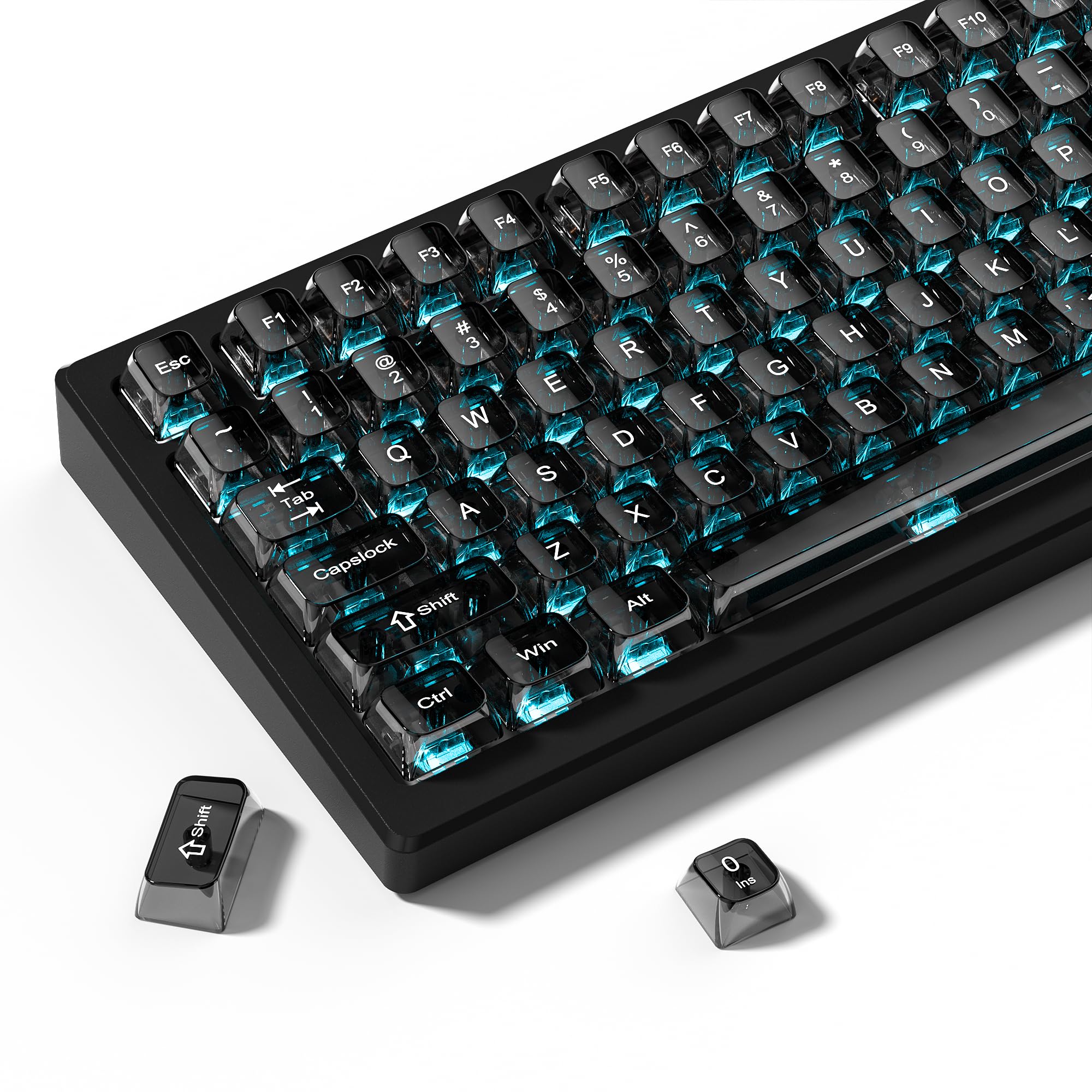 Amazon.co.jp: Womier クリアキーキャップセット、半透明キーボード
