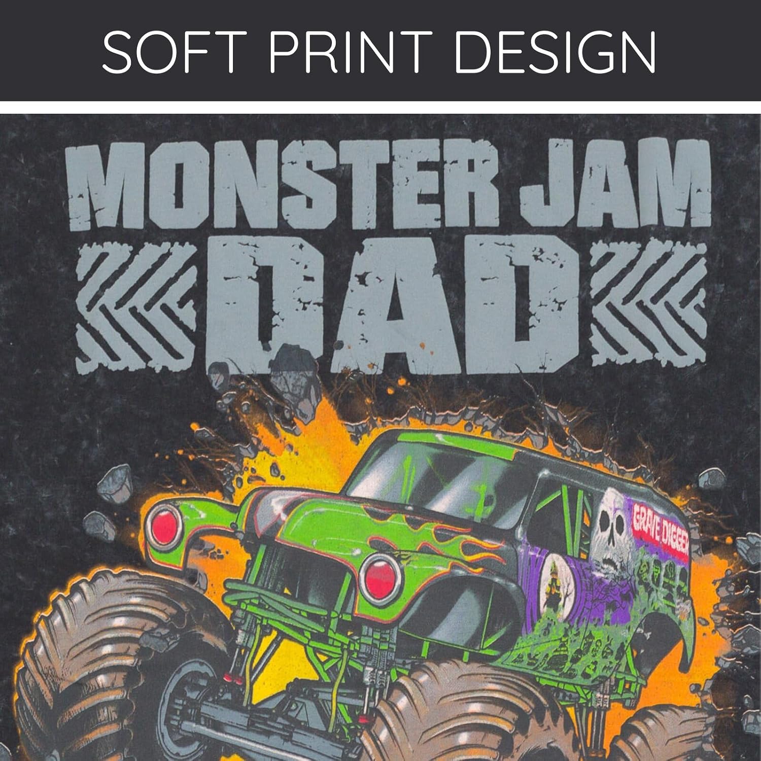 Monster Jam Vintage Wash Matching Family T-Shirt Toddler to Adult Grave Digger