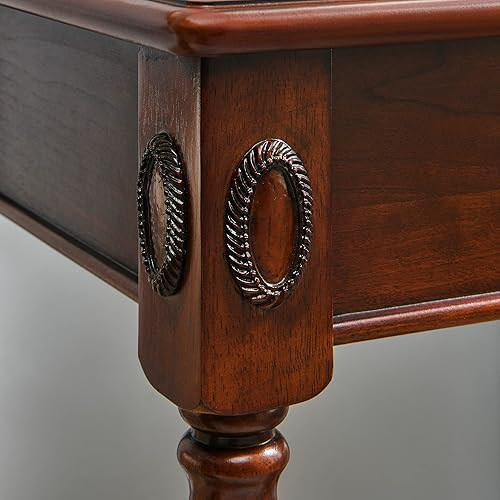 Miniatura 7 de Mesa auxiliar de madera maciza con cajón y estante de almacenamiento, mesa auxiliar tradicional, mesa telefónica estrecha, mesita de noche, mesa de
