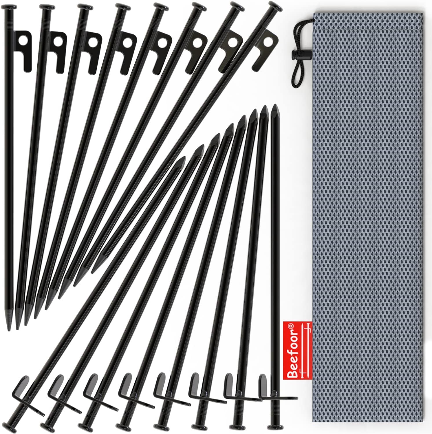 Beefoor Tent Spikes Heavy Duty 12 inch 16 PCS Camping