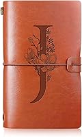 Vista 1 de Booson Diario de viaje inicial de cuero, cuaderno personalizado con monograma, regalos de apreciación, diario recargable y personalizado
