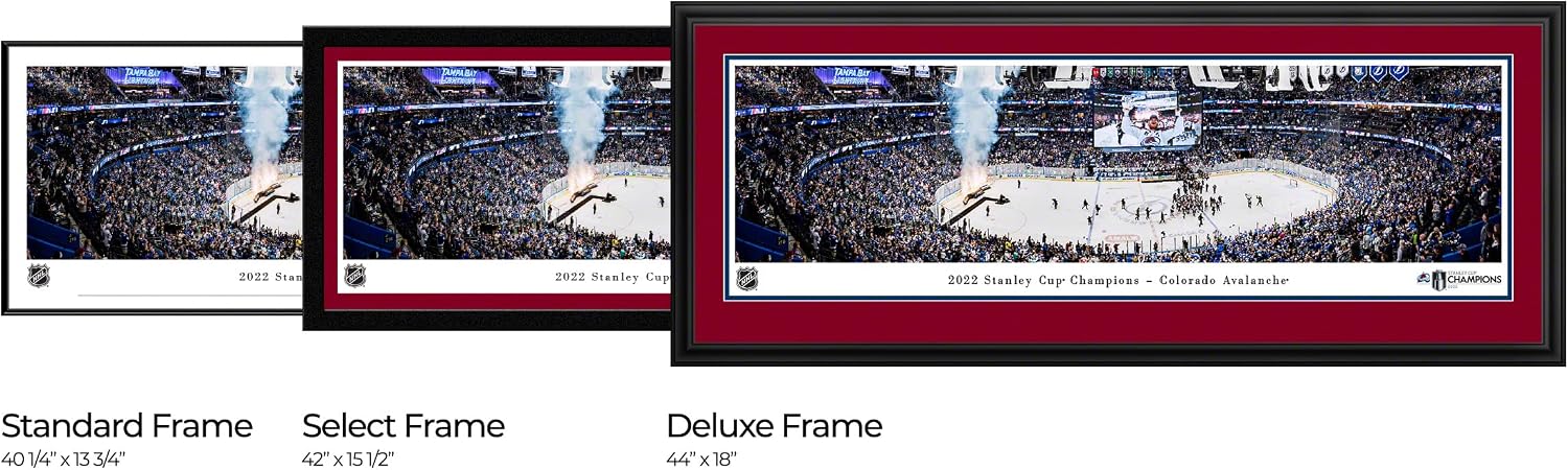 Colorado Avalanche, 2022 Stanley Cup Champions - 40.25x13.75-inch NHL Standard Framed Print by Blakeway Panoramas